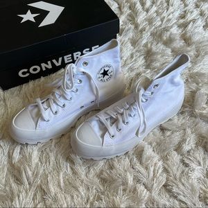 All-white Converse Lugged